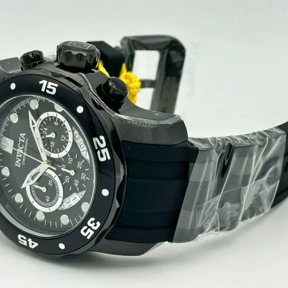 BRAND NEW Invicta Pro Diver Scuba JET BLACK Dial Chronograph Date Watch - Picture 5 of 9